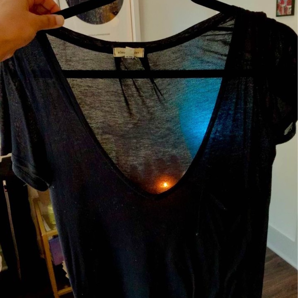 Free People Black V Neck